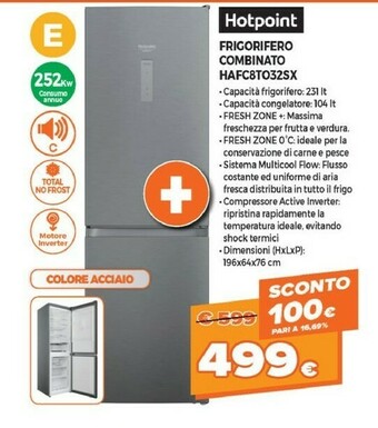 Expert Hotpoint HAFC8 TO32SX Frigorifero Con Congelatore Libera Installazione 335 L E Acciaio Inossidabile offerta