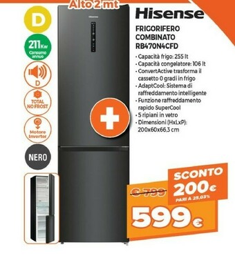 Expert Hisense Frigorifero Combinato RB470N4CFD offerta