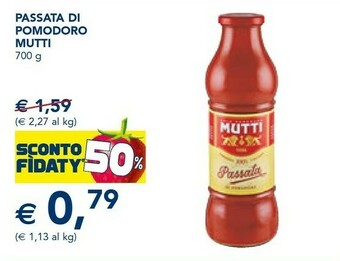 Esselunga Mutti Passata Di Pomodoro 700 G(ml) offerta