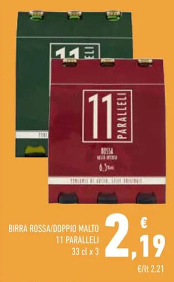 BIRRA ROSSA/DOPPIO MALTO 11 PARALLELI 33 cl x 3