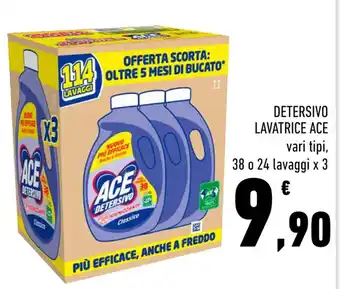 Conad Superstore DETERSIVO LAVATRICE ACE vari tipi, 38 o 24 lavaggi x 3 offerta