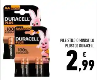 Conad Superstore PILE STILO O MINISTILO PLUS100 DURACELL offerta