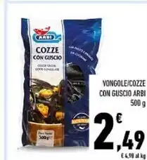 Conad Arbi vongole / cozze con guscio offerta