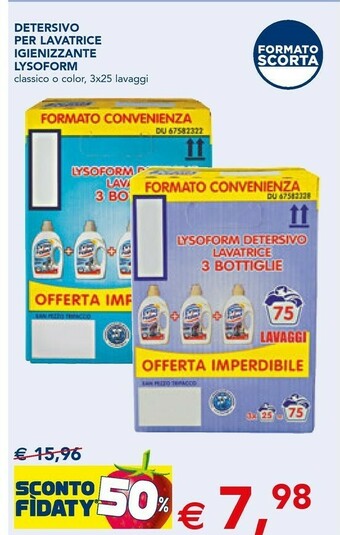 Esselunga Lysoform Detersivo Per Lavatrice Igienizzante offerta