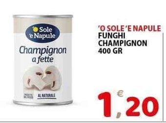 Il Centro Superstore 'O SOLE'E NAPULE FUNGHI CHAMPIGNON 400 GR offerta