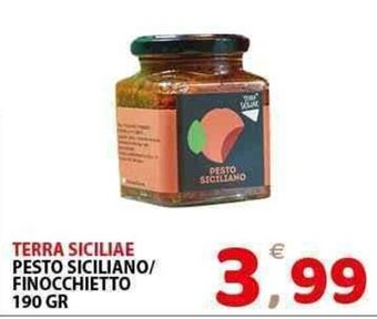 TERRA SICILIAE PESTO SICILIANO/ FINOCCHIETTO 190 GR