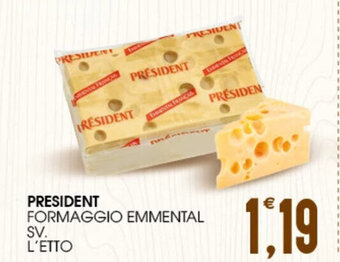 PRESIDENT FORMAGGIO EMMENTAL SV. L'ETTO