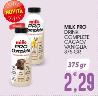 MILK PRO DRINK COMPLETE CACAO/ VANIGLIA 375 gr