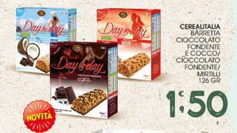 SpesAmica CEREALITALIA BARRETTA CIOCCOLATO FONDENTE E COCCO/ CIOCCOLATO FONDENTE/ MIRTILLI 126 GR offerta