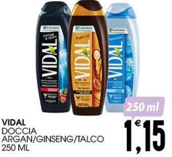 VIDAL DOCCIA ARGAN/GINSENG/TALCO 250 ml