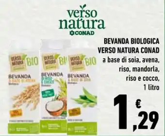 Conad BEVANDA BIOLOGICA VERSO NATURA CONAD 1 Litro offerta