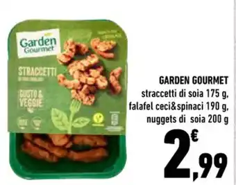 Conad GARDEN GOURMET straccetti di soia 175 g. falafel ceci&spinaci 190 g, nuggets di soia 200 g offerta