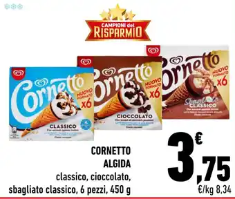 Conad CORNETTO CORNETTO ALGIDA 6 pezzi, 450 g offerta