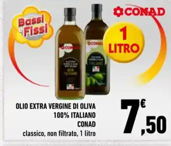 Conad OLIO EXTRA VERGINE DI OLIVA 100% ITALIANO CONAD 1 Litro offerta