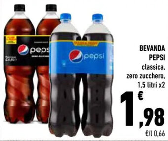 Conad BEVANDA PEPSI classica, zero zucchero, 1,5 litri x2 offerta