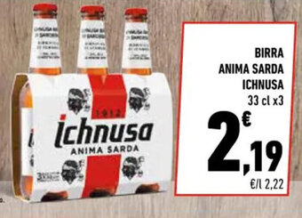 Conad BIRRA ANIMA SARDA ICHNUSA 33 cl x3 offerta