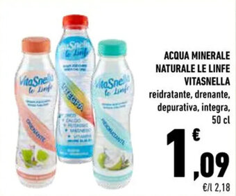Conad ACQUA MINERALE NATURALE LE LINFE VITASNELLA 50 cl offerta
