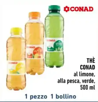 Conad THÈ CONAD al limone, alla pesca, verde, 500 ml offerta