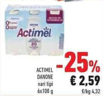 Conad ACTIMEL DANONE vari tipi 6x100 g offerta