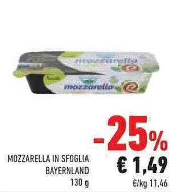 Conad MOZZARELLA IN SFOGLIA BAYERNLAND 130 g offerta
