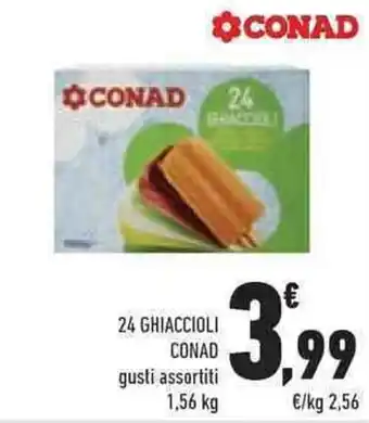 Conad 24 GHIACCIOLI CONAD gusti assortiti 1,56 kg offerta