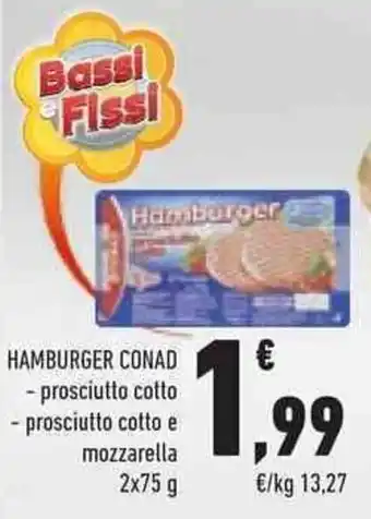 Conad HAMBURGER CONAD 2x75 g offerta