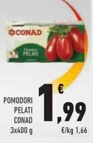 Conad POMODORI PELATI CONAD 3x400 g offerta