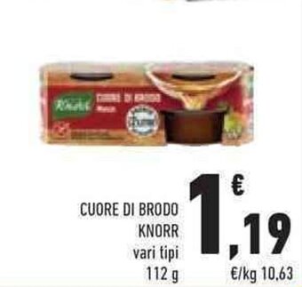 Conad CUORE DI BRODO KNORR vari tipi 112 g offerta