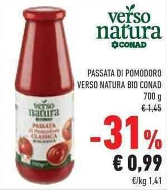 Conad PASSATA DI POMODORO VERSO NATURA BIO CONAD 700 g offerta