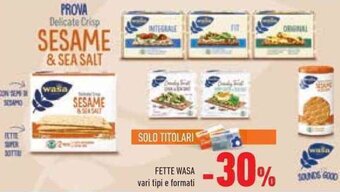 Conad FETTE WASA vari tipi e formati offerta