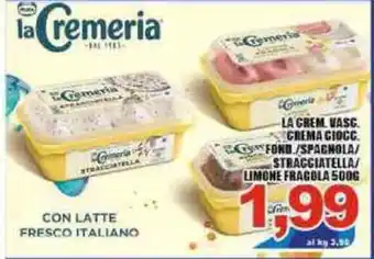 La Cremeria Vasch. Crema Ciocc. Fond./Spagnola/Stracciatella/Limone Fragola 500g