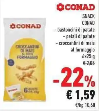 Conad SNACK CONAD 6x25 g offerta
