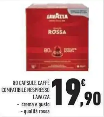 Conad 80 CAPSULE CAFFÈ COMPATIBILE NESPRESSO LAVAZZA offerta