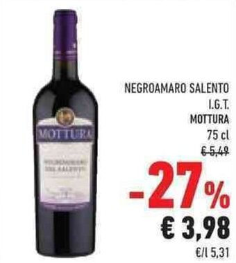 Conad NEGROAMARO SALENTO I.G.T. MOTTURA 75 cl offerta
