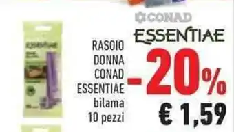 Conad RASOIO DONNA CONAD ESSENTIAE bilama 10 pezzi offerta