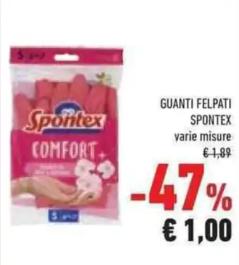 Conad GUANTI FELPATI SPONTEX varie misure offerta