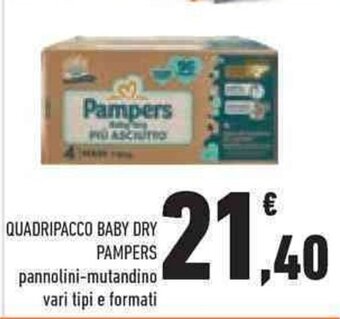 Conad QUADRIPACCO BABY DRY PAMPERS offerta