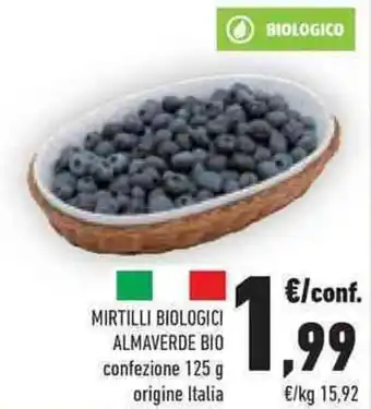 Conad MIRTILLI BIOLOGICI ALMAVERDE BIO confezione 125 g offerta