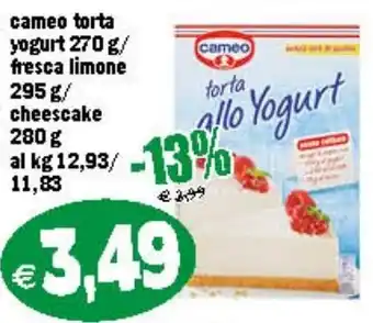 Il Castoro Supermercati cameo torta yogurt 270 g/ fresca limone 295 g/ cheescake 280 g offerta