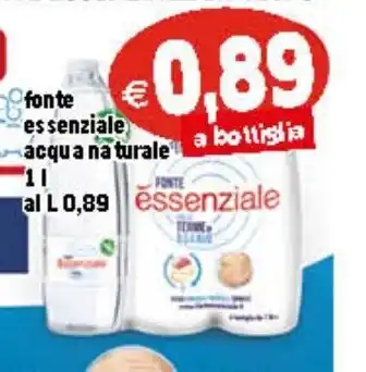 Il Castoro Supermercati fonte essenziale acqua naturale 1 l offerta