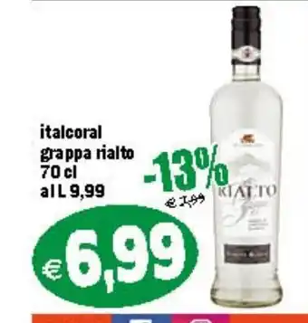 italcoral grappa rialto 70 cl