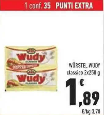 Conad WÜRSTEL WUDY classico 2x250 g offerta