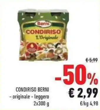 CONDIRISO BERNI - originale - leggero 2x300 g