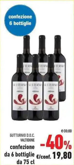 Conad GUTTURNIO D.O.C. VALTIDONE confezione da 6 bottiglie da 75 cl offerta