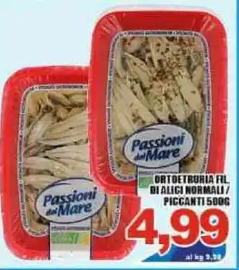 Sacoph Passioni del Mare Orotetruria Fil. Di Alici Normali/Piccanti 500g offerta