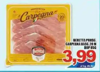 Sacoph Beretta Prosciutto Carpegna Vasc. 20M DOP 85g offerta