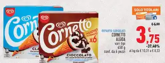 Conad CORNETTO ALGIDA vari tipi 450g conf. da 6 pezzi offerta