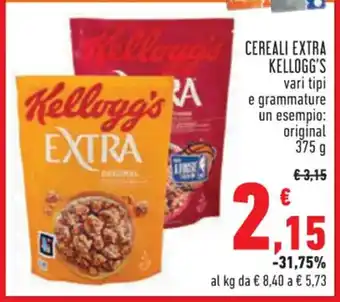 Conad CEREALI EXTRA KELLOGG'S vari tipi e grammature un esempio: original 375 g offerta