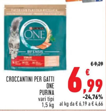 Conad CROCCANTINI PER GATTI ONE PURINA vari tipi 1,5 kg offerta