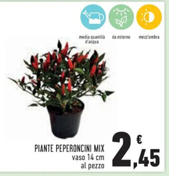 Conad PIANTE PEPERONCINI MIX vaso 14 cm al pezzo offerta